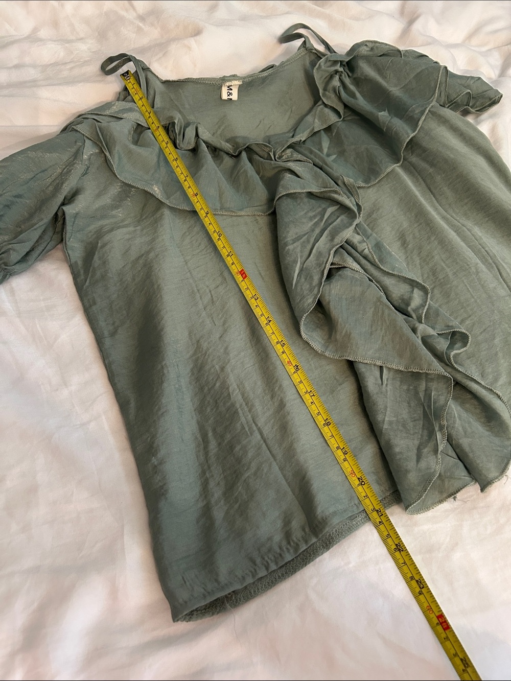 Off-Shoulder Ruffled Green Women’s Top - Picture 6 of 6